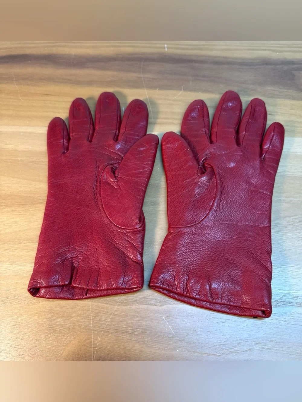 Fownes Women’s Genuine Leather Gloves Sz S Red Cashmere‎ Lined Driving Classic